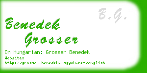 benedek grosser business card